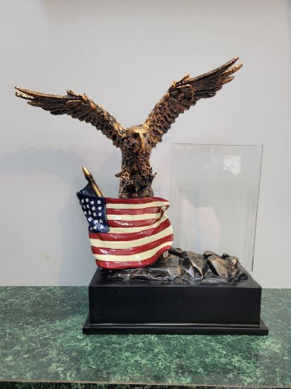 Bronze Eagle With Flag