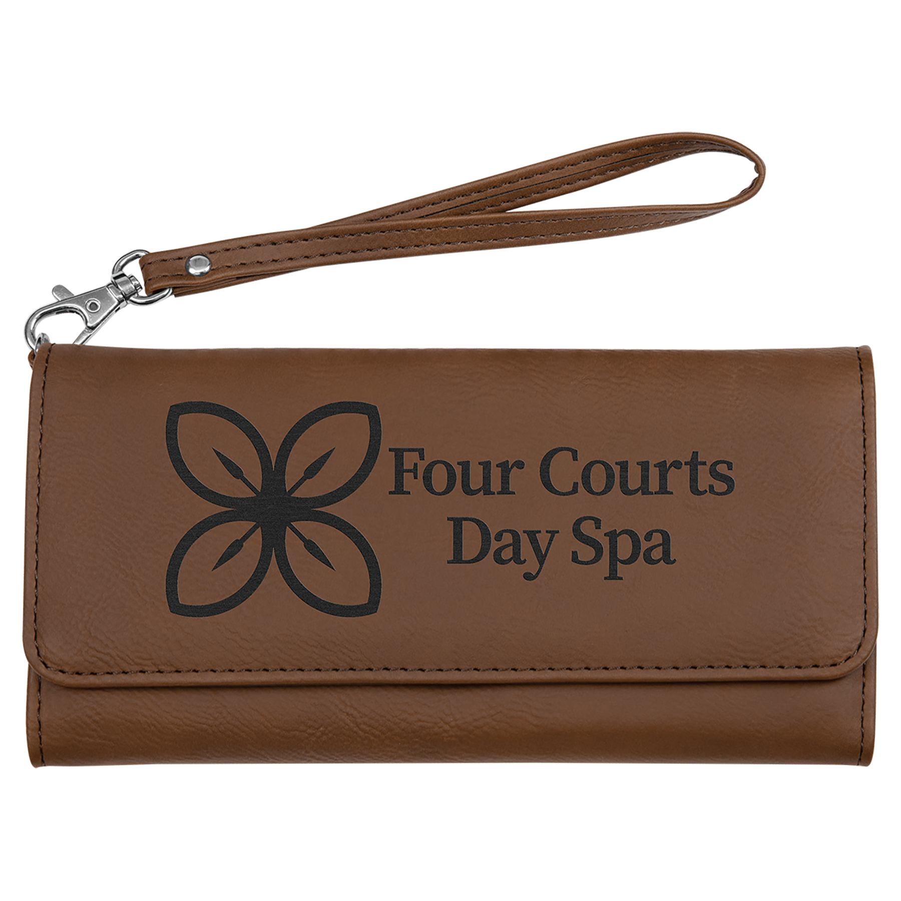 Laserable Leatherette Wallet with Strap