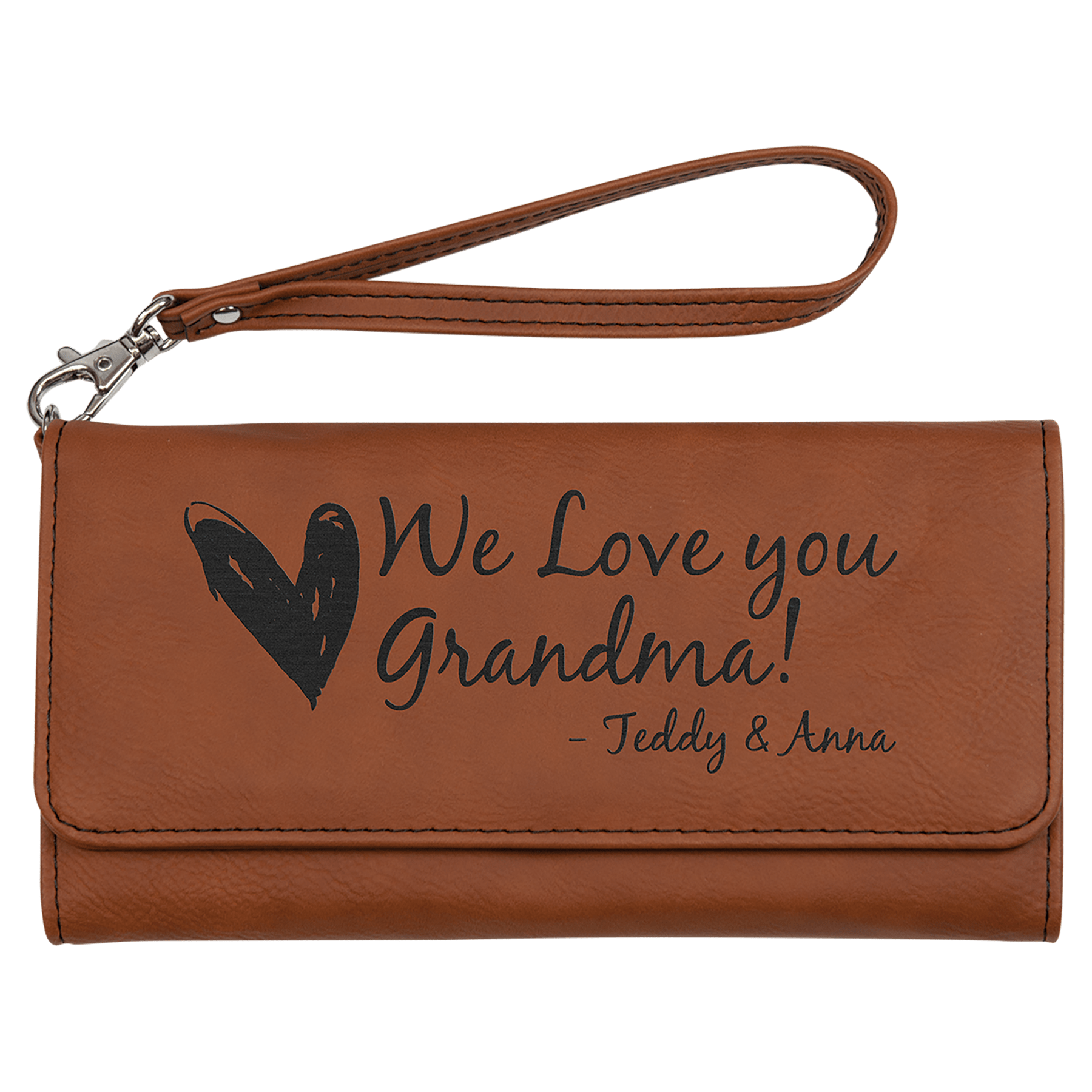 Laserable Leatherette Wallet with Strap