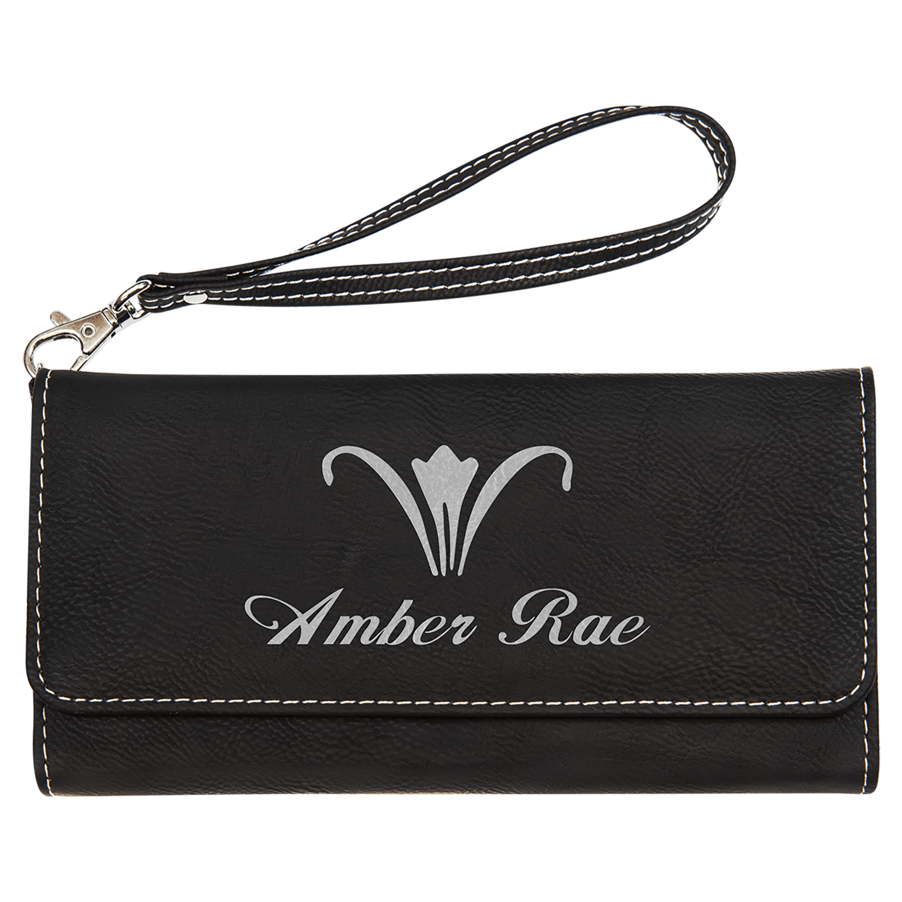 Laserable Leatherette Wallet with Strap