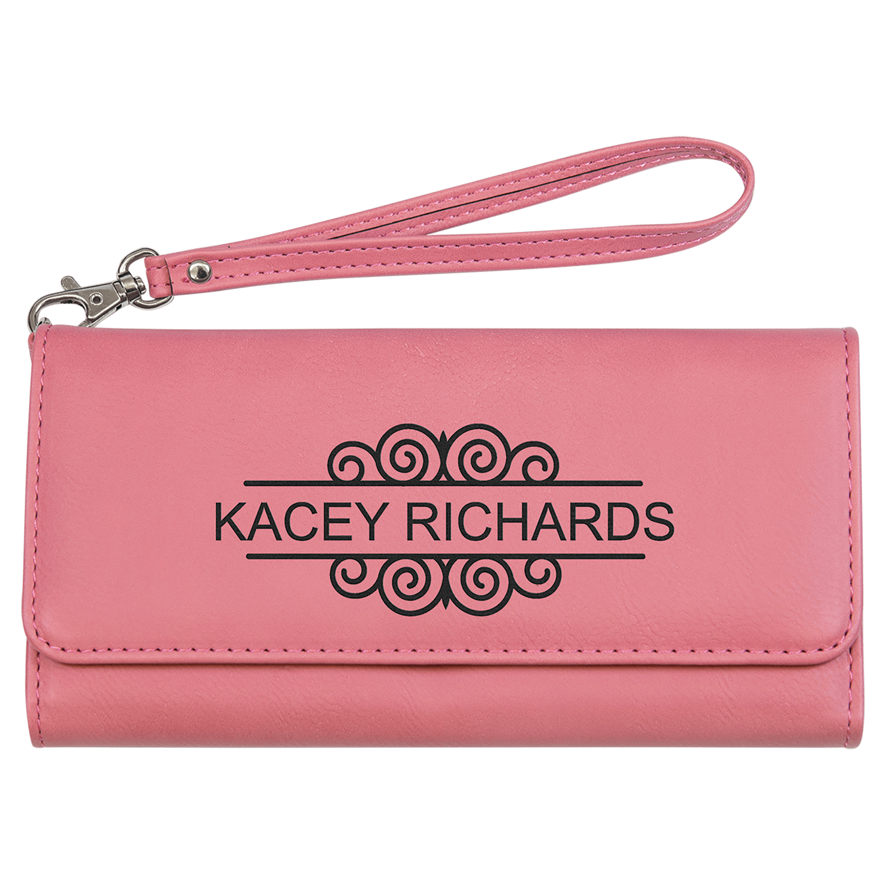 Laserable Leatherette Wallet with Strap