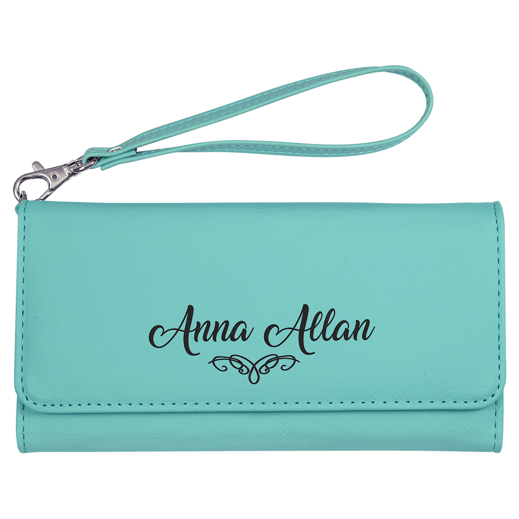 Laserable Leatherette Wallet with Strap