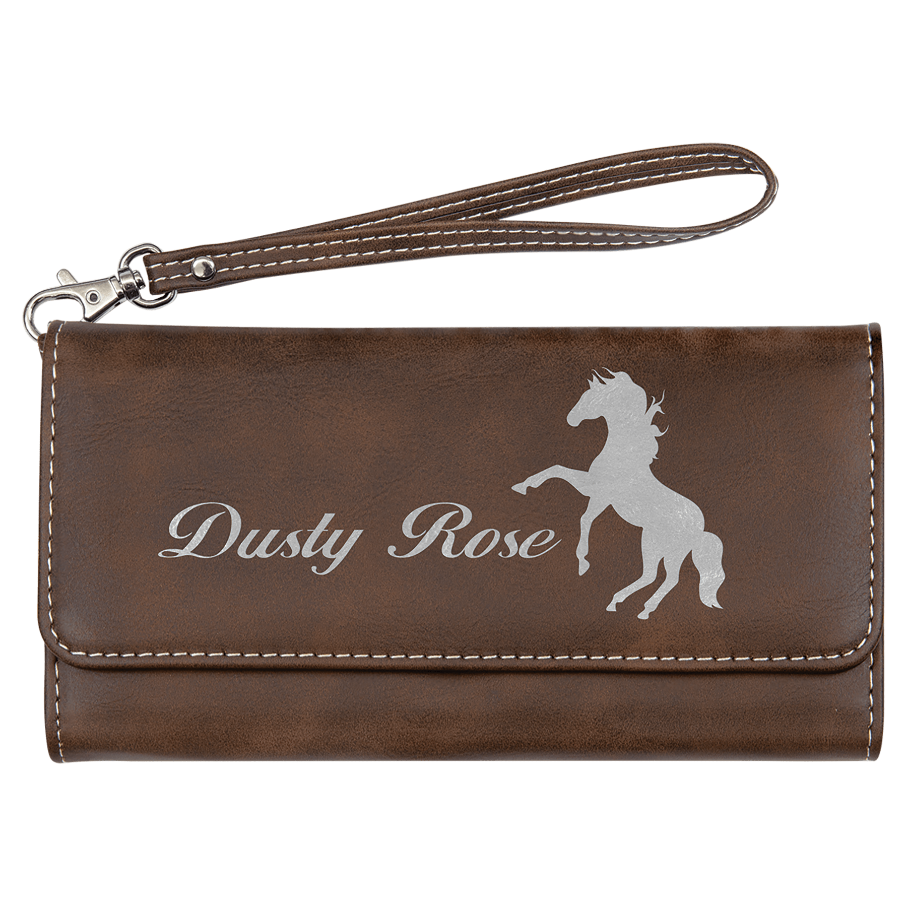 Laserable Leatherette Wallet with Strap