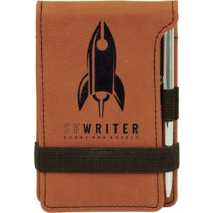 Laserable Leatherette Mini Notepad with Pen