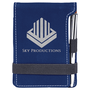 Laserable Leatherette Mini Notepad with Pen