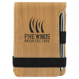Laserable Leatherette Mini Notepad with Pen