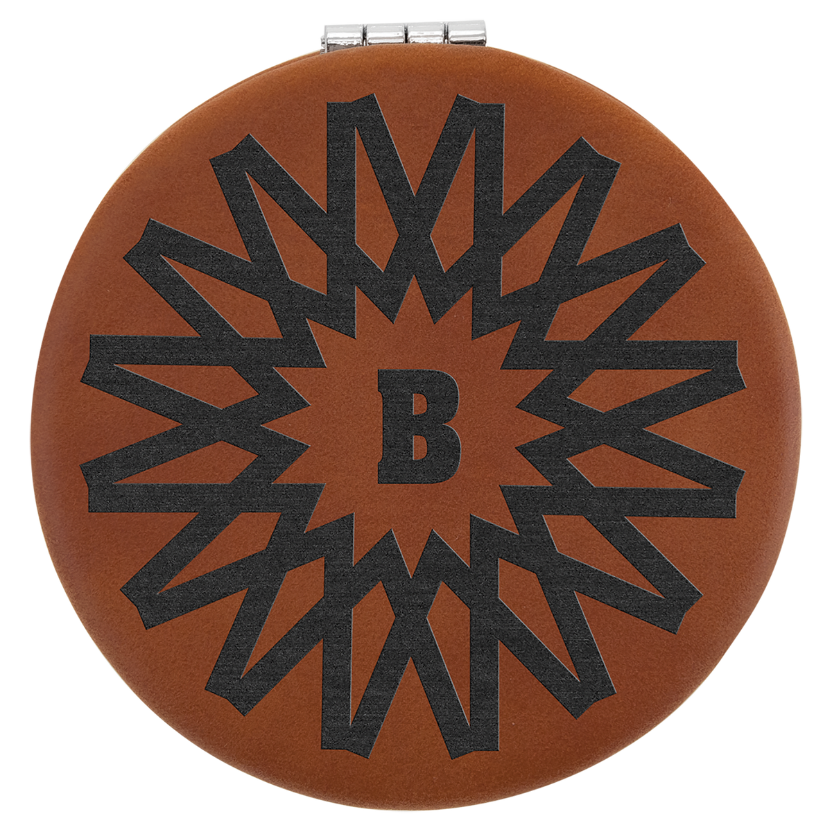 Laserable Leatherette Compact Mirror