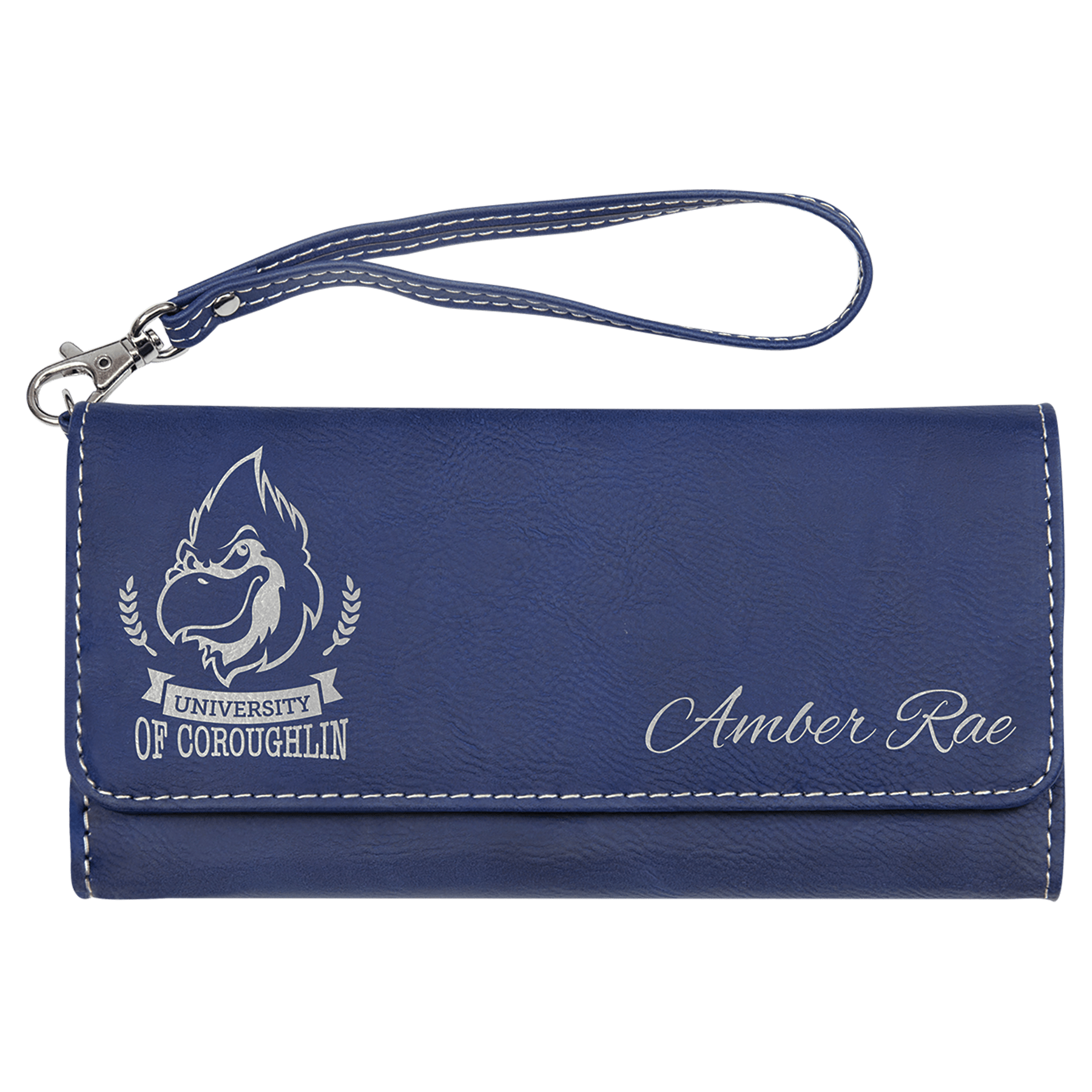 Laserable Leatherette Wallet with Strap