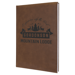 Laserable Leatherette Journal-Lined Notepad