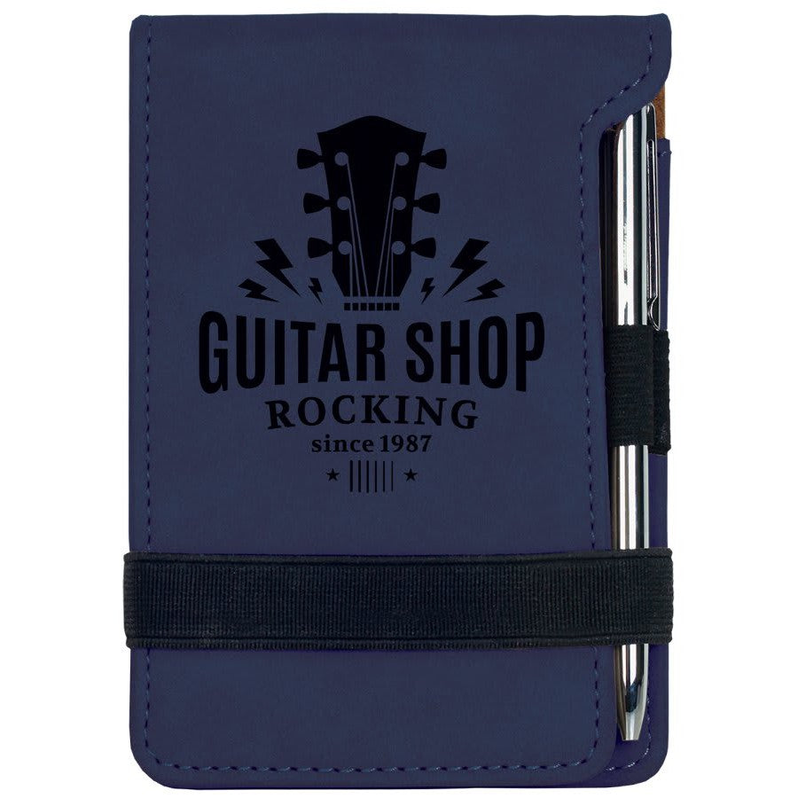 Laserable Leatherette Mini Notepad with Pen