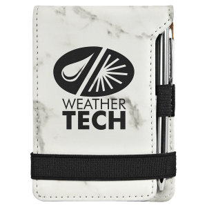 Laserable Leatherette Mini Notepad with Pen