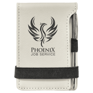 Laserable Leatherette Mini Notepad with Pen